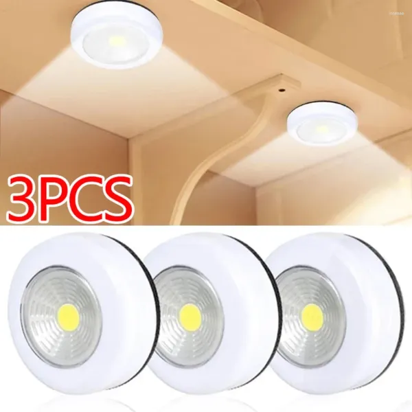 Wandlampe 3/1PCS LED Night Light Battery Battery Kabinet Closet Eye Protection Bedside für Heimschlafzimmer Dekore Beleuchtung