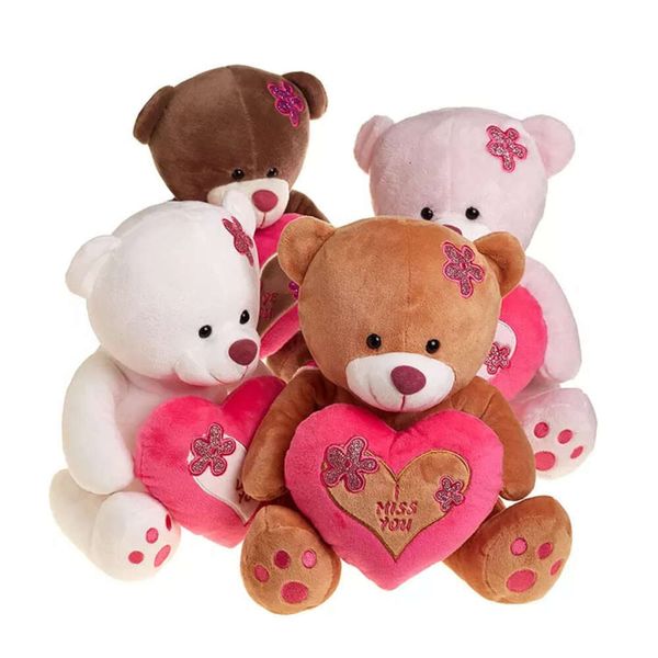 Großhandel Schatz süßes Valentinstag Bären Ich liebe dich ausgestopfte Teddybär -Plüschspielzeug mit rotem Herzen