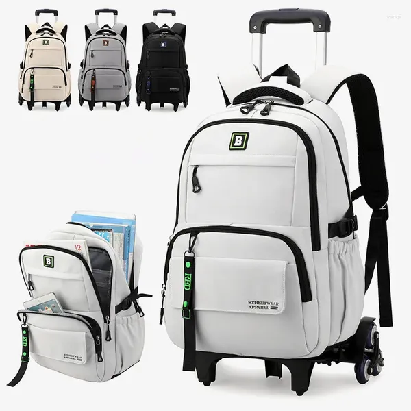 Schulbeutel Tasche mit Rädern Rolling Rucksack für Boy Girls Kinder Kinder Rolly Schoolbags Reisen 2/6 Gepäck