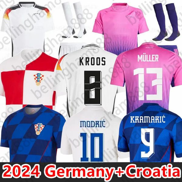 2024 Nuova Maglie da calcio Germania Musiala Muller Gnabry Werner Kroos Kimmich 24 25 Croazia Jersey Modric Gvardiol Croacia National Team Uniform Men Kit