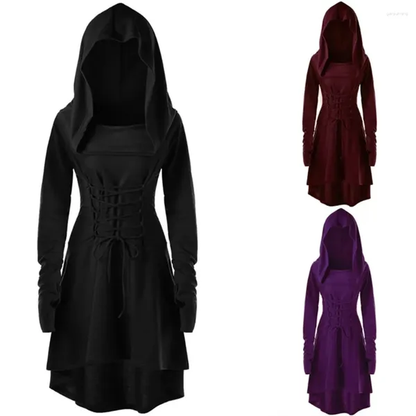 Kadın Ceketleri Üstleri Steampunk Coat Hooded Moda Gotik Giyim Kadınlar Uzun Victoria Hendek