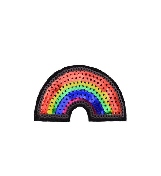 10pcs patch sequestrate arcobaleno per ferro di abbigliamento su patch di applique di trasferimento per jeans borse fai -da -te cucire su paillettes da ricamo3936252