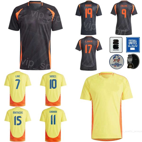 2024 Copa América Colômbia Soccer 2 Carlos Cuesta Jerseys 9 Jhon Cordoba 3 Jhon Lucumi 21 Daniel Munoz 11 Jhon Arias James Rodriguez Kits de camisa de futebol sele