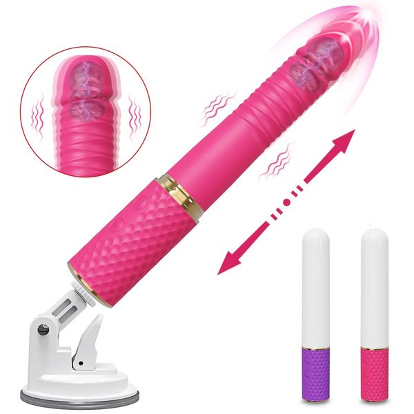 Sexualmaschine Teleskope Dildo Vibrator Automatisch nach oben Massagegeräte G Spot Schubs Versenkbares Vaginalspielzeug Frau Masturbation 240401