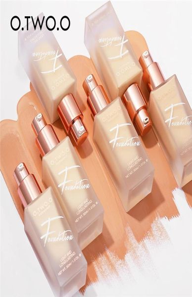 Otwoo Liquid Foundations Cosmetics for Face Copaler Coveramento completo Creme de fundação hidratante Maquiagem respirável natural9890651