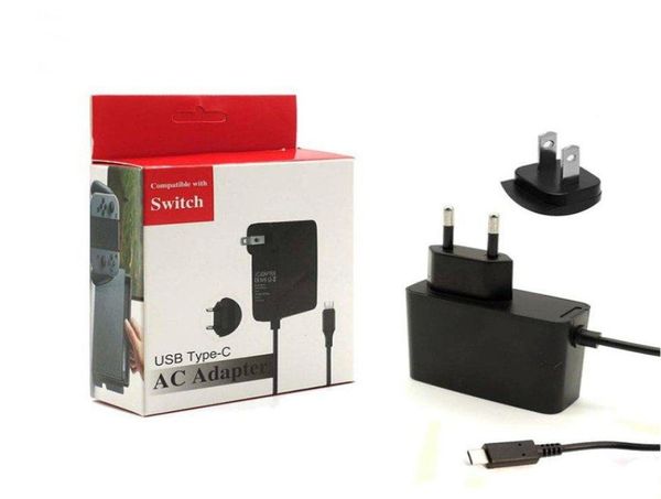 Caricatore del caricatore AC Adattatore a parete di viaggio domestico per Nintendo Switch NS Adattatore di gioco 5V 24A US US Plug USB Tipo C di ricarica Porta7252206