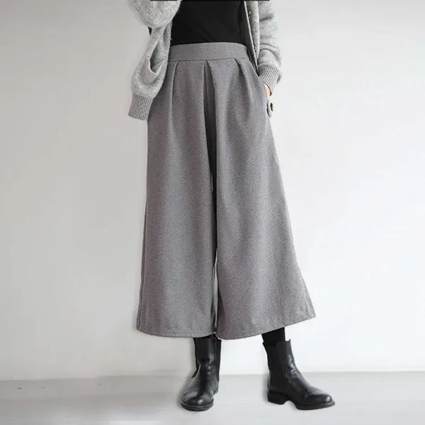 Pantaloni da donna sciolte gallo larga versatile in alto versatile donna pieghettata in stile coreano in stile coreano primavera autunno grasso