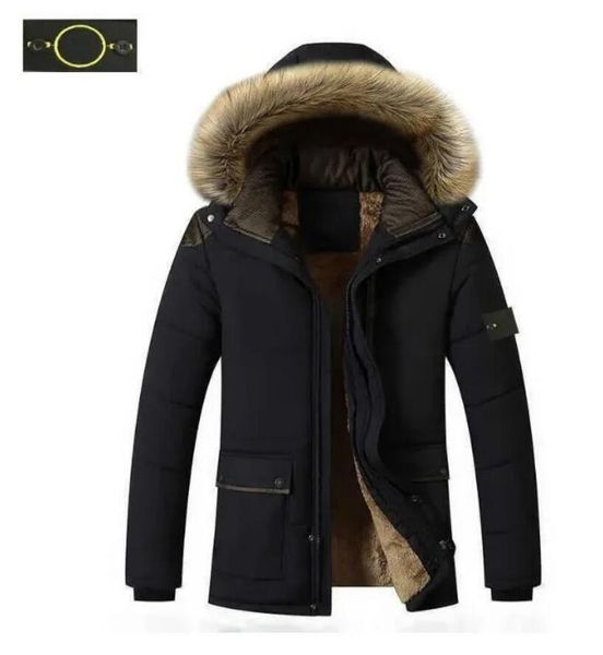 Stone Jacket Island Plus Size Coat Herrenmarke Designer Down Winter Verdickung im Freien winddicht warm, großer Pelzkragen Langes CP -Jacken A6