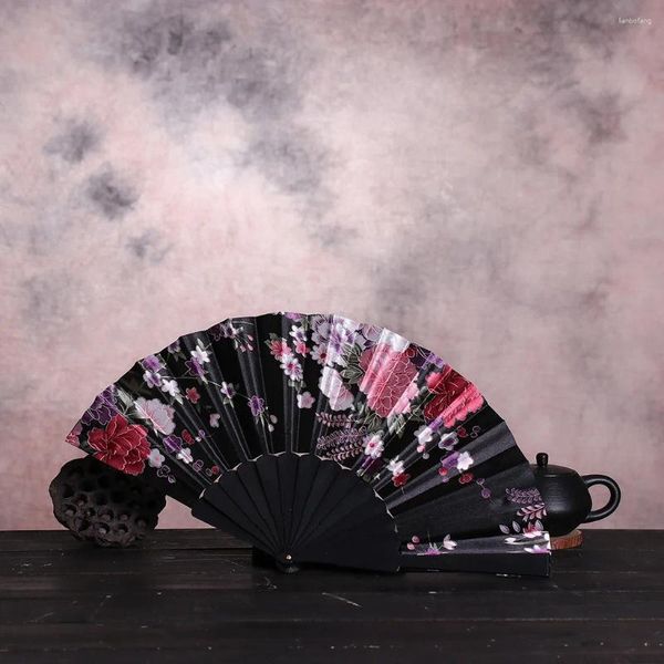 Dekorative Figuren chinesische Stil Tanz Hochzeit Party Spitze Seidenklapper Hand Flower Fan 2024 Handwerk