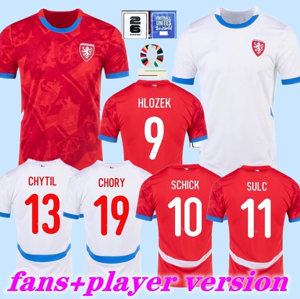 Jersey de futebol da República Tcheca 2024FANS Versão da equipe nacional Home Away Football Kit Nedved Novotny Poborsky Chytil Schick Hlozek Soucek Sadilek Lingr