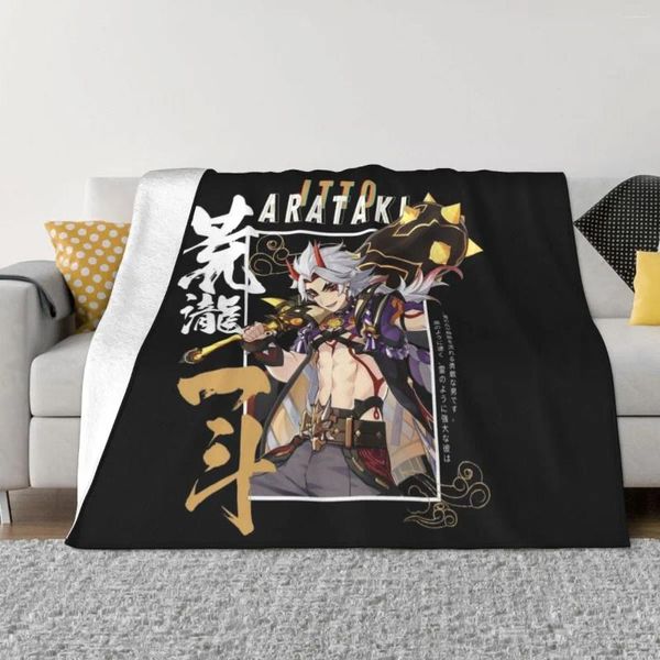 Cobertores Genshin Impacto Arataki é lançar um cobertor macio de luxo