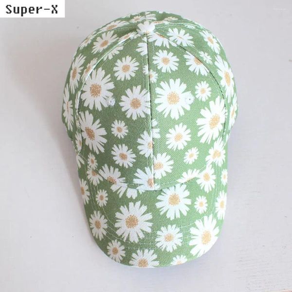 Ballkappen Daisy Print Damen Baseball Cap Frühling Sommer für Frauen koreanische Mode Blume Sonne Hats Girl weiblich