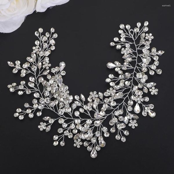 Copricapo d'argento Rhinestone Bridal Bridal Abch oro Accessori per capelli per spicco per i peli gioielli fatti a mano per donne Teras Party Head Ornnents