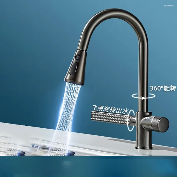 Torneiras de cozinha Tianview Pull Faucet Housed House Functunction Gliple