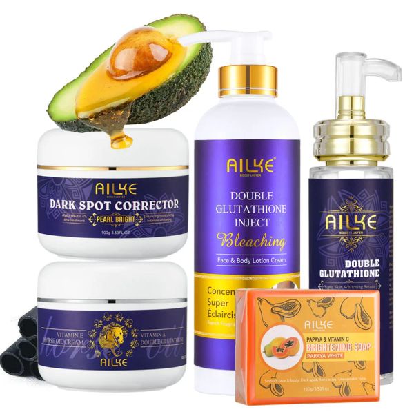 Limpadores Ailke Bleaching Skin Care, com glutationa dupla, raio, hidratante, remove manchas escuras, melanina, cuidados com o rosto brilhante da pele