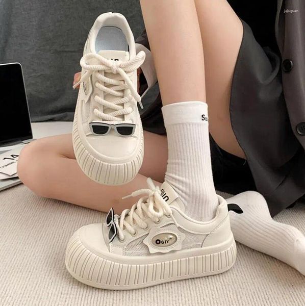 Scarpe casual Brand Women Designer grosso sneakers Mesh Vulcanizzare la piattaforma da donna della moda coreana Sport da donna