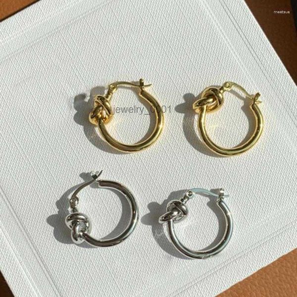 Hoop Ohrringe Fashion Woman 2024 Gold 925 Sterling Silber Personalisierte Krawatte ein Knoten klein