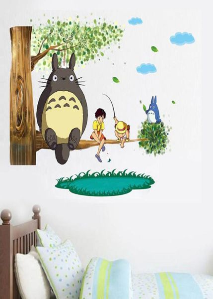 Karikatür Totoro Duvar Çıkartmaları Çıkarılabilir Sanat Çıkartma Duvar Resmi Erkek Kız Kızlar Yatak Odası Oyun Odası Kreş Doğum Günü Noel 8953839