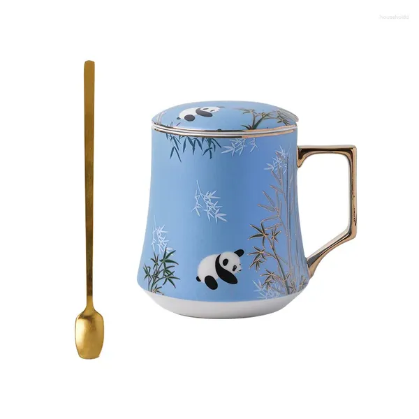 Canecas canecas de cerâmica conjunto de luxo chinês adorável xícara de panda presentes personalizados conjuntos de café
