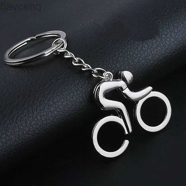 Keychains Bedanyards 1pcs Sport Man Keychain Metal Bicycle Cycling Cycling Riding Keyring Key Acessórios pendurados D240417