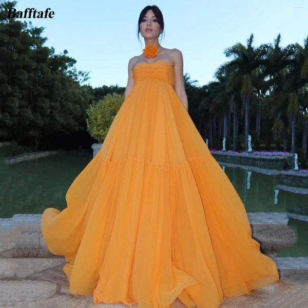 Vestidos de festa Bafftafe Empire Chiffon Maternity for Women PROM PROMPENSO DO FIO ORANGE VINTAGE VINTAGE FORMAL VESTIDOS NOITE