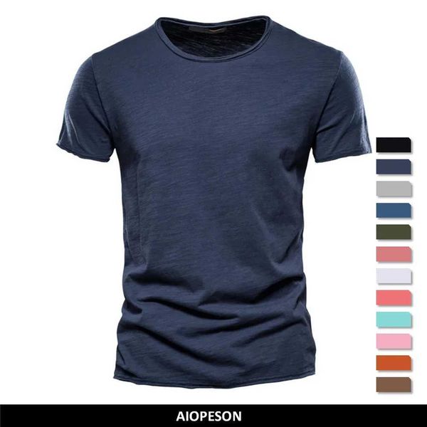 Herren T-Shirts Qualität 100% Baumwollmänner T-Shirt Fashion Cut Design Slim Fit Soild Mens T-Shirt Tops Tees Brasil Kurzarm T-Shirt für Männer