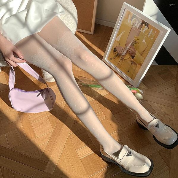 Frauen Socken Rhomboid Grid Cosplay Anti -Snag durch Seidenstrümpfe Glamour Frau Rave gemütliche nackte Strumpfhosen Office -Events Unterwäsche