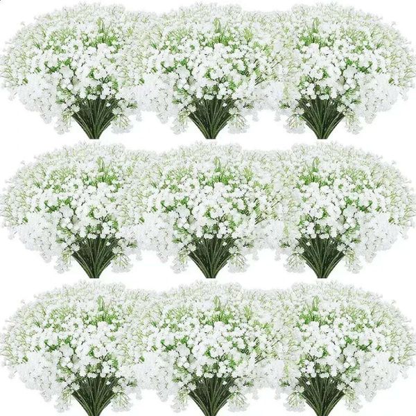 PCS Flowers 50 bambini Respirano piante di gypsopila finte artificiali per decorazioni per feste a casa di matrimonio 240127