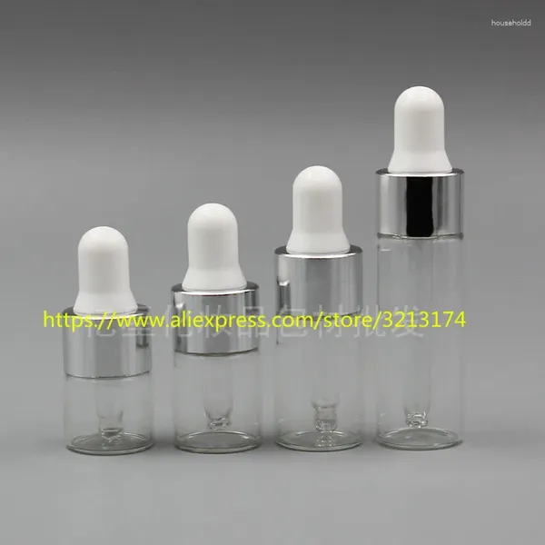 Speicherflaschen Großhandel 1ml 2ml 3ml 5ml Clear Glasflasche Mini -Probe Parfüm ätherisch Öl Flüssigkeit Pipette nachfüllbar