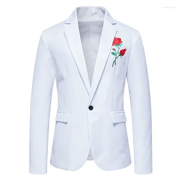 Ternos masculinos de alta qualidade Blazer estilo britânico elegante aula de moda de moda comercial Casamento de traje solto de traje anfitrião