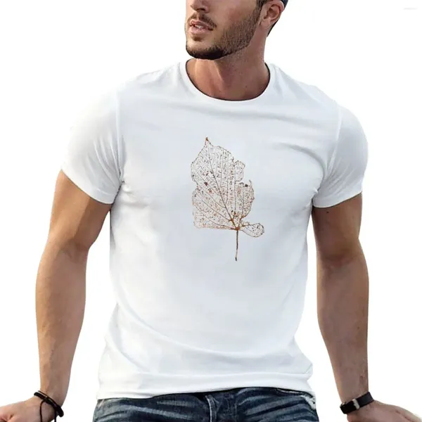 Herren Polos Basswood Brown gegessene Blattprograf T-Shirt Funnys Tops T-Shirts Männer Männer