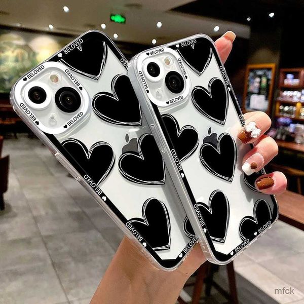 Handykoffer Telefonhülle für Telefon 11 Cover Telefon 14 Pro Max 15 13 12 7 8 plus SE 2022 XR X XS Max 13 Mini Silicon Love Heart Funda Stoßstange