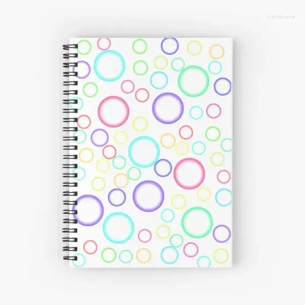 Círculos coloridos Pattern Spiral Journal Notebook Memo notepad 120 páginas Caders da faculdade para meninos Grils Estudo Notas