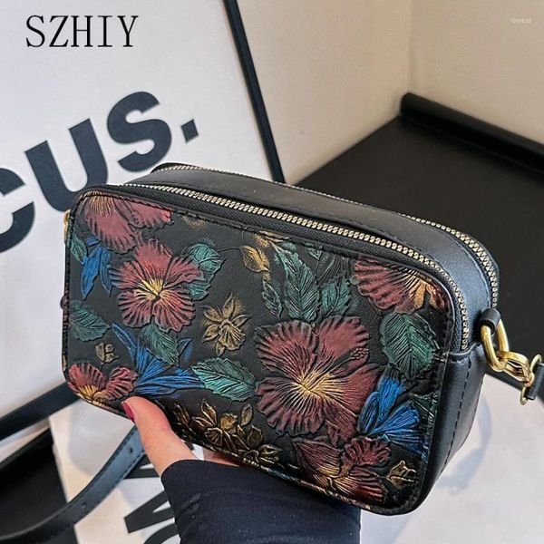 Totes Luxusdesignerin kleiner quadratischer Bag Frauen ein Schultersack Luxus Blume Crossbody Geldbörse Mädchen Büro Geschenk Telefontasche