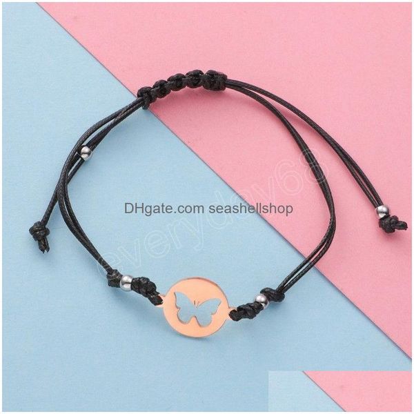 Charm Bracelets Fashion Butterfly Paar Armband für Frauen Männer Titanstahl handgemacht geflochten