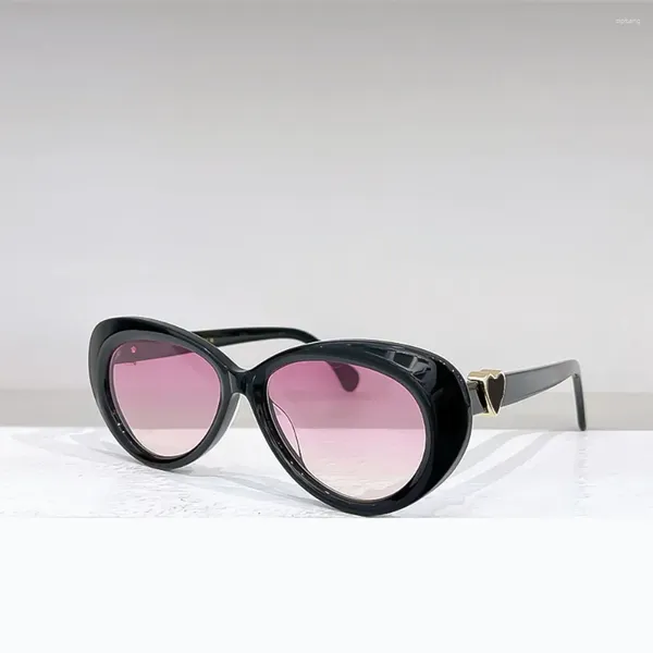 Солнцезащитные очки женщины мода ретро -классика изменяет ацетатную овальную раму открытому бизнесу высококачественные маленькие очки для лица