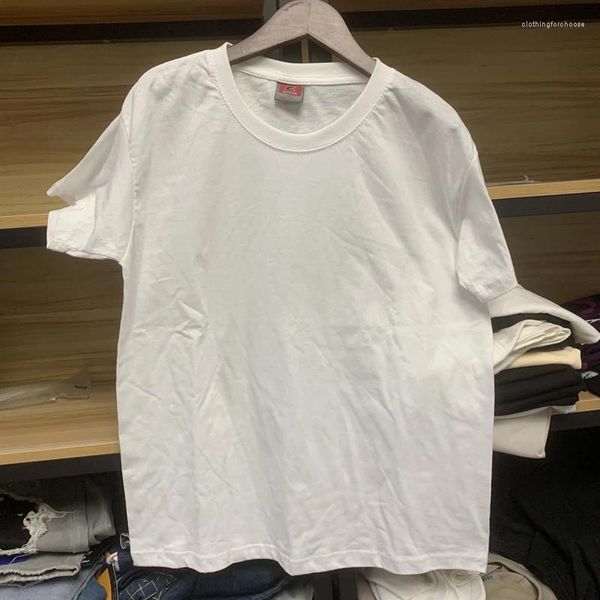 Herren T -Shirts Sommer High Street Shirt Lose lässige Männer Frauen Reinigungskleidung Retro bedruckt kurz Ärmel Top Fashion Cotton R T -Shirts