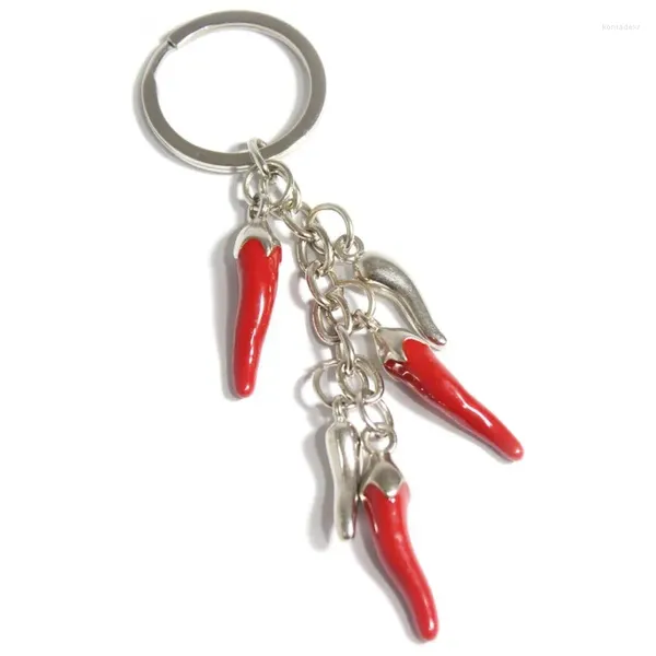 Schlüsselanhänger Formen Schlüsselbundglas rot kleiner Pfeffer mit blauem Auge als Weihnachtsgeschenk für Freund