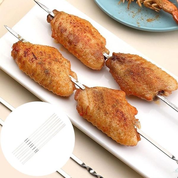 Ciotole bastoncini di metallo per grill 50pcs segnale barbecue per trapano in acciaio strumento inossidabile esterno inossidabile