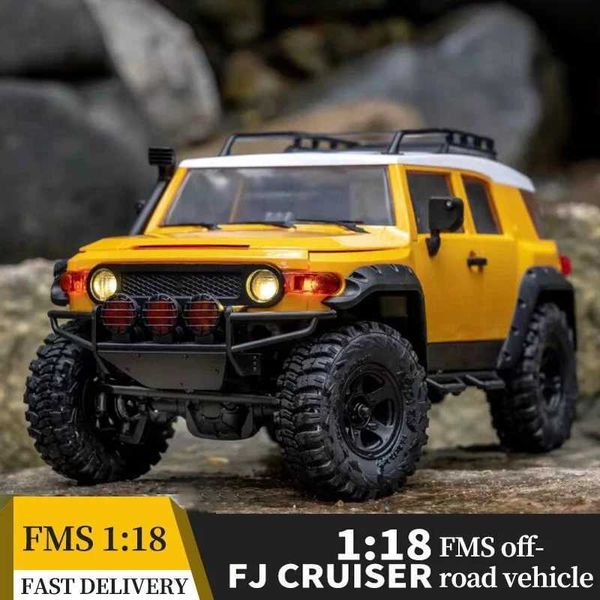 Diecast Model Arabalar Yeni FMS Araç Model 1 18FJ Cruiser RC Model Uzaktan Kumanda Araba Tırmanma Off-Road Simülasyonu Elektrikli Yetişkin Oyuncak Araba Hediyesi J240417