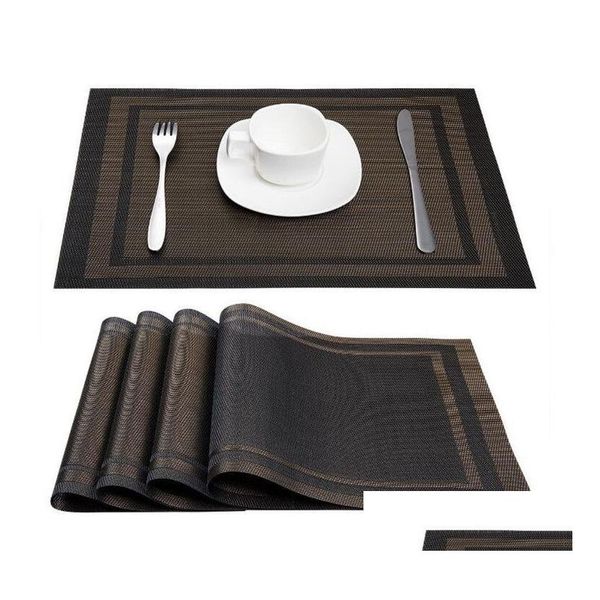 Mats Pads Placemats PVC Yemek Masası Mat Isı İnsasyonu Leke Dirençli Placemat Anti Yıkanabilir Pad Restoran Yer Damlası DH4QP TESLİM