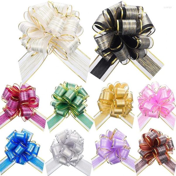 Decorazione per feste 20pcs tirare il fiore wedding garza garza nastro arco pacchetto regalo per vacanza decorazioni wicca