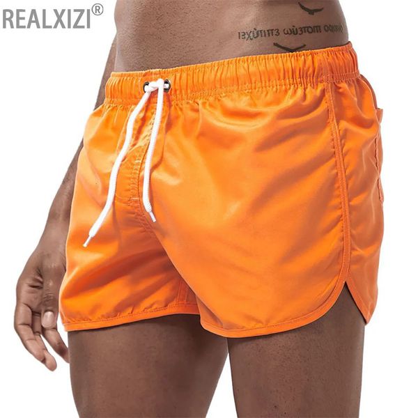 Masculino shorts praia nadando de maiôs de maiôs curtos e casuais sports sports soltos para roupas 240403