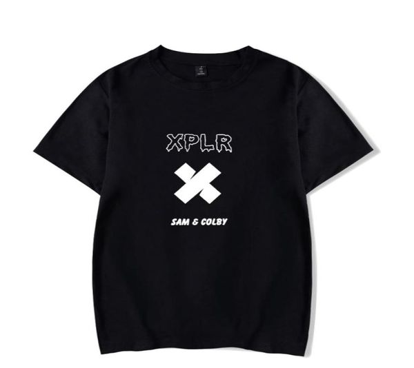 Sam e Colby Stampa XPLR Merch Shirts Crewneck Spazzante Cotton Classic Tshirt Fashion TEE3480304