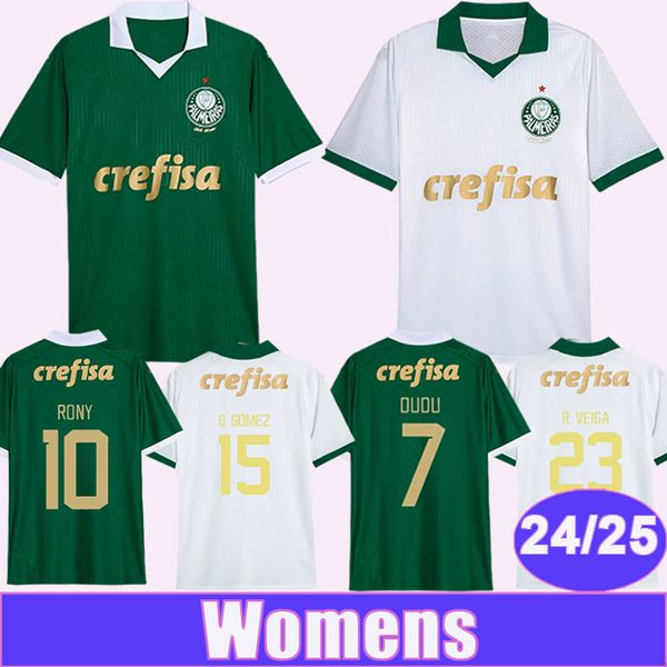 24 25 Palmeiras Womens Soccer Maglie di calcio Rony Dudu Endrick G. Gomez Marcos Rocha Vanderlan Mayke Luan Breno Lopes R. Veiga Piquerez All Away Shirts