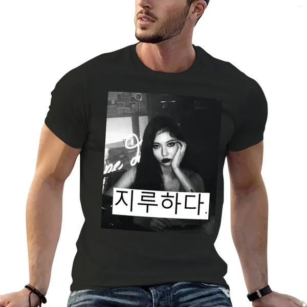 Polos da uomo Hyuna 'Bored' - T -shirt in stile originale per una camicia da ragazzo sudore coreana Trota carina