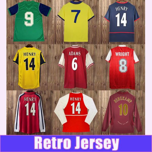 1998 1999 Arsen Henry Bergkamp Herren Retro Soccer Trikots V. Persie Vieira Merson 2003 2012 Home Red Away 3. Football Shirt Short Sleeve Uniformen