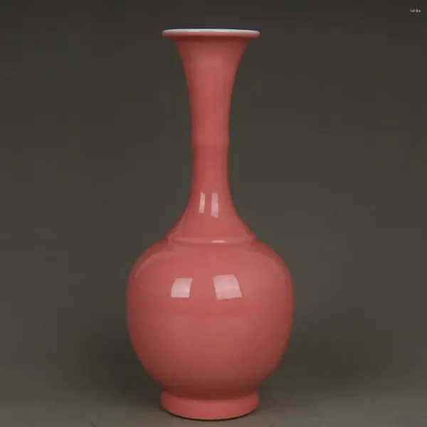 Flaschen Chinesische Jingdezhen Pink Glaze Porzellan Vase 9,65 Zoll 1972er Jahre