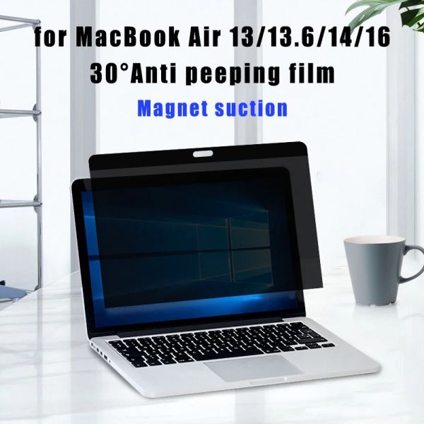 Фильтры для Apple MacBook Air 13.6 2022 Pro 13 Screen Protectors Film для воздуха 13 Съемный магнитный фильтр конфиденциальности ноутбука