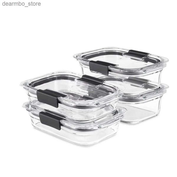 Bento Boxes Rubbermaid Brilliance Glass Variety Set di 4 contenitori per la conservazione degli alimenti con coperchi di boccone L49